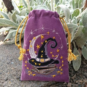 Tarot Tasche Hexe Hut Zauberer Hut Stickerei SamtTarot Karten Tasche Tarot Karten Tasche Samt Tarot Karten Tasche Mit Besticktem Hexenhut