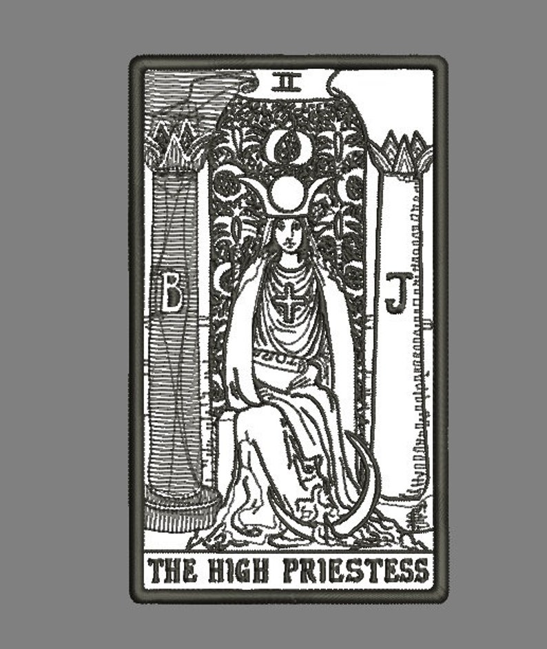 Cartes de tarot de motif de broderie HAUTE PRÊTRESSE, motif de broderie machine, téléchargement immédiat, patch occulte image 3