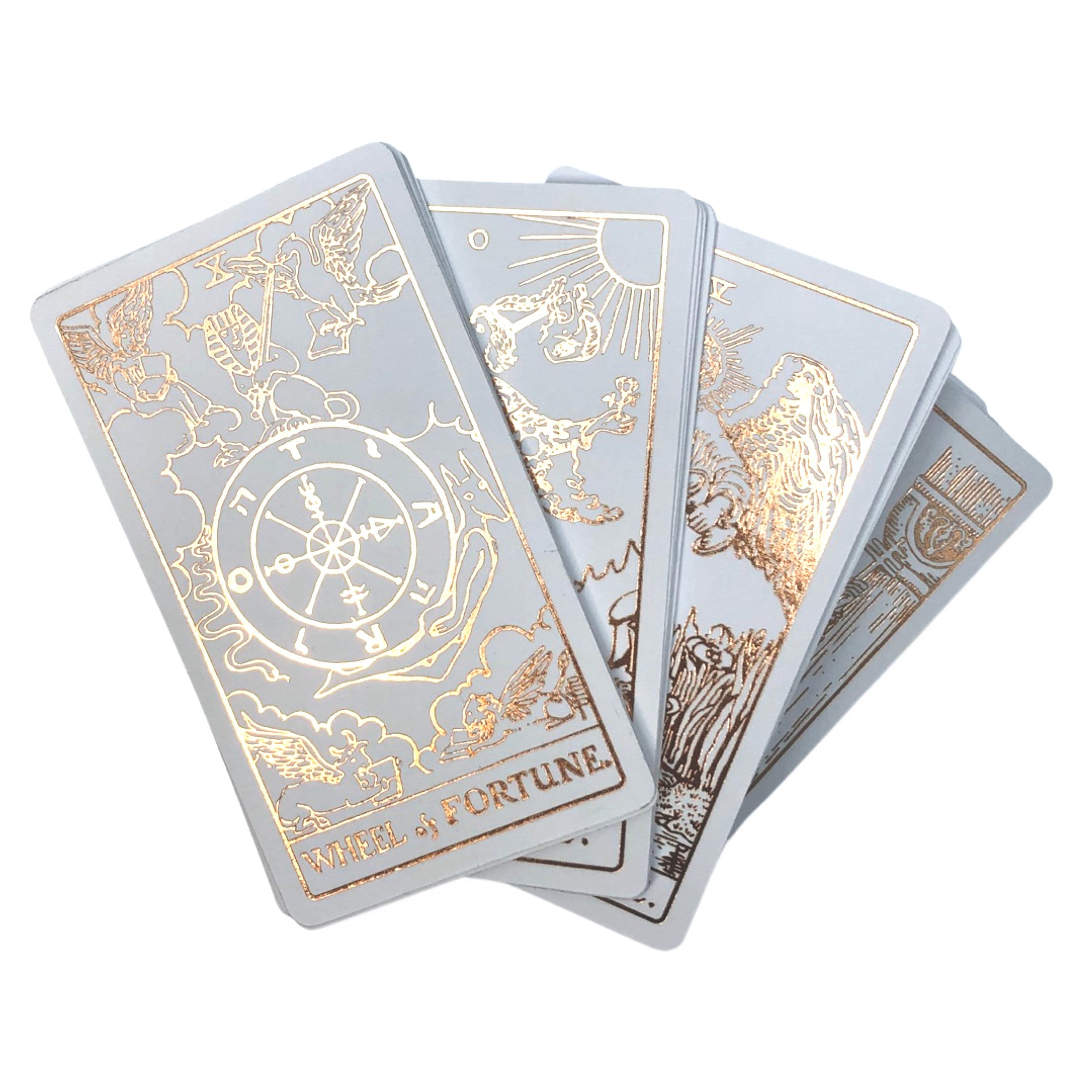 Smoostart 78 Tarot Cards with Guidebook, PVC Waterproof Anti-Wrinkle Luxury Gold Foil Classic Tarot Cards Deck with Exquisite Box for Beginners and Professional Player (Gold Rimless)