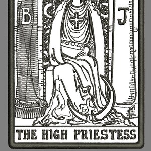 Cartes de tarot de motif de broderie HAUTE PRÊTRESSE, motif de broderie machine, téléchargement immédiat, patch occulte image 5