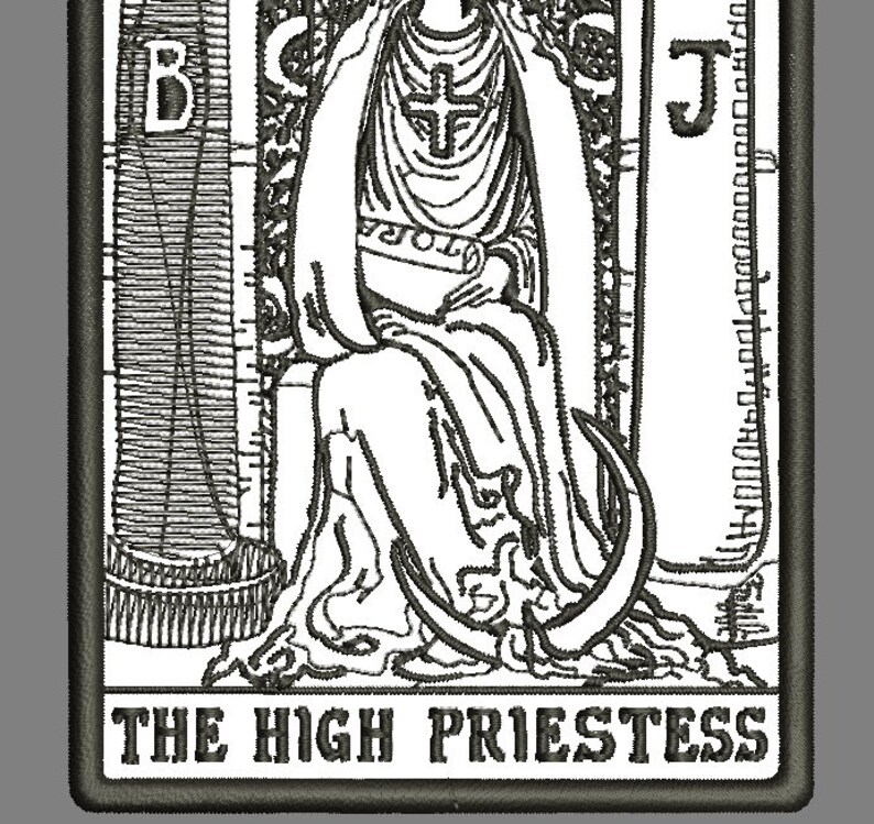 Cartes de tarot de motif de broderie HAUTE PRÊTRESSE, motif de broderie machine, téléchargement immédiat, patch occulte image 5