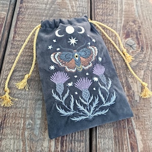 Tarot Tarot Tasche Totenkopf Schmetterling Stickerei Tarot Kartentasche Samt Gestickte Tarot Kartentasche Tarot Kartentasche Samt