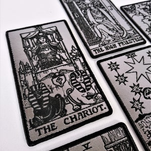 Baralho Tarot78 Prata Escuro Bordado Clássico, Tarot Rider Waite, Tarot Emdroidery, cartas de tarô, baralho oráculo, 78 cartas, baralho de tarô prateado
