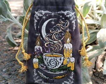 Bolsa Tarot Copa Poción Velas Luna Bordado Bolsa Terciopelo Tarot Carta Bolsa Tarot Carta Terciopelo Tarot