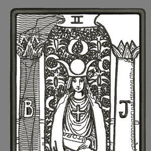 Cartes de tarot de motif de broderie HAUTE PRÊTRESSE, motif de broderie machine, téléchargement immédiat, patch occulte image 4
