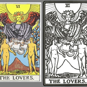 Carta del tarot de los AMANTES, diseño de bordado a máquina, descarga instantánea
