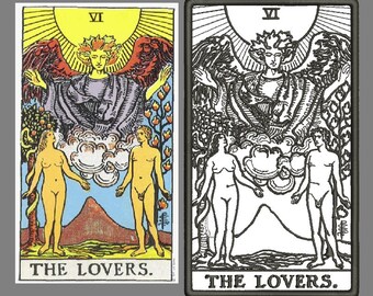 LOVERS tarot card, Machine embroidery design,  Instant download