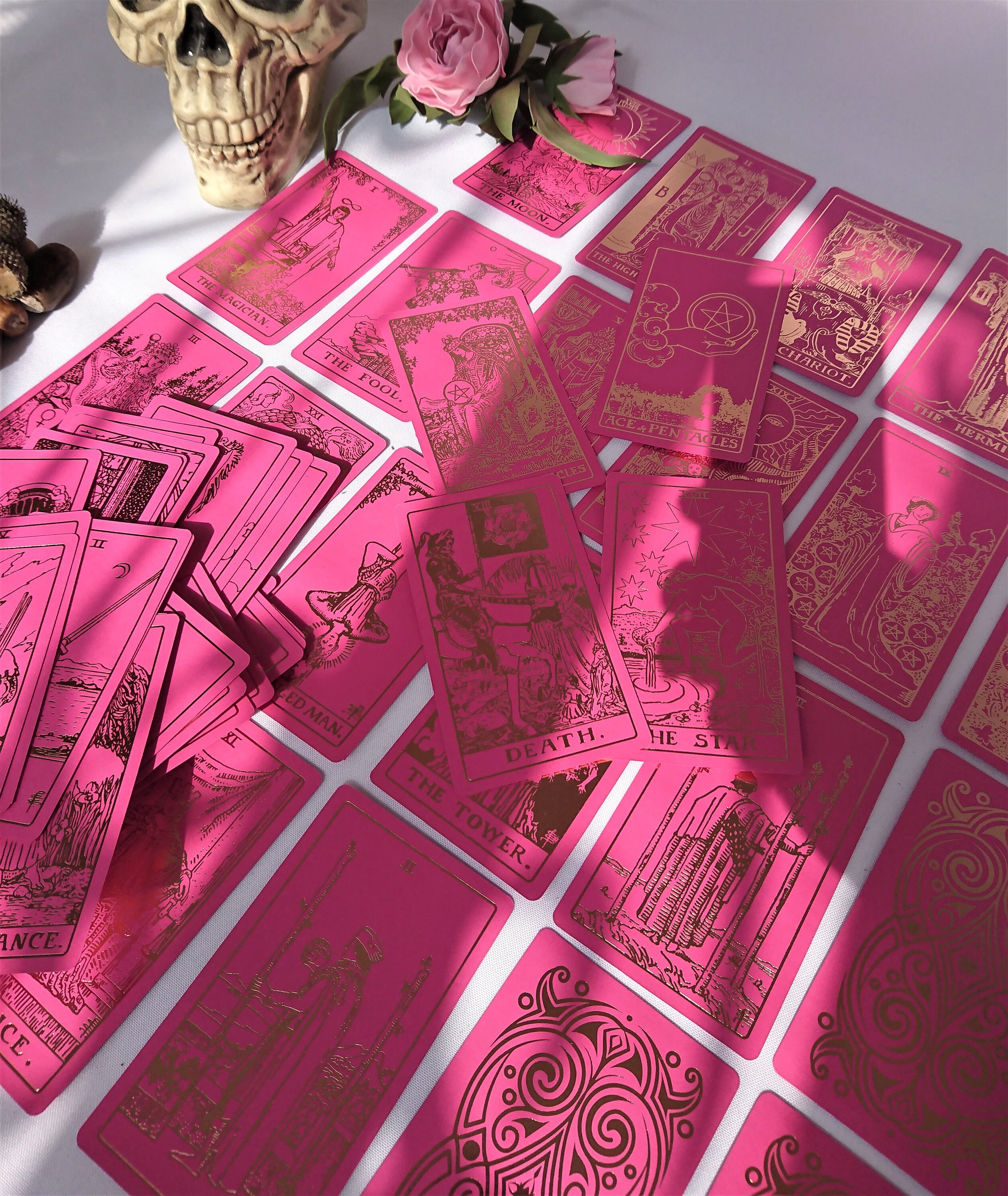 Pink Tarot Cards Pink Gold Foil Tarot Rider Pink Rose gold Etsy