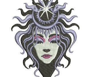 Disegno per ricamo a macchina Medusa Gorgon, Testa di Medusa Gorgon digitale, Download digitale Ricamo Gorgon Download istantaneo 5 TAGLIE. 4 colori
