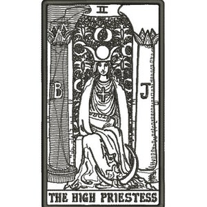 Cartes de tarot de motif de broderie HAUTE PRÊTRESSE, motif de broderie machine, téléchargement immédiat, patch occulte image 2