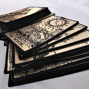 Baraja de Tarot 78 cartas clásicas bordadas en oro blanco, Tarot Rider Waite, Tarot bordado, cartas del tarot, baraja de oráculo, 78 cartas, baraja de tarot dorada