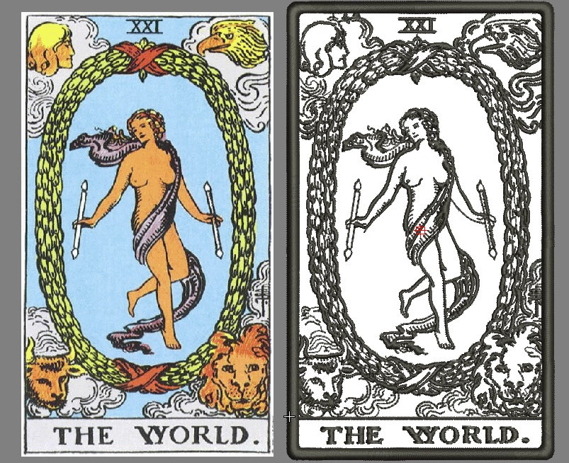 WORLD Tarot Card Machine Embroidery Design Instant Download - Etsy