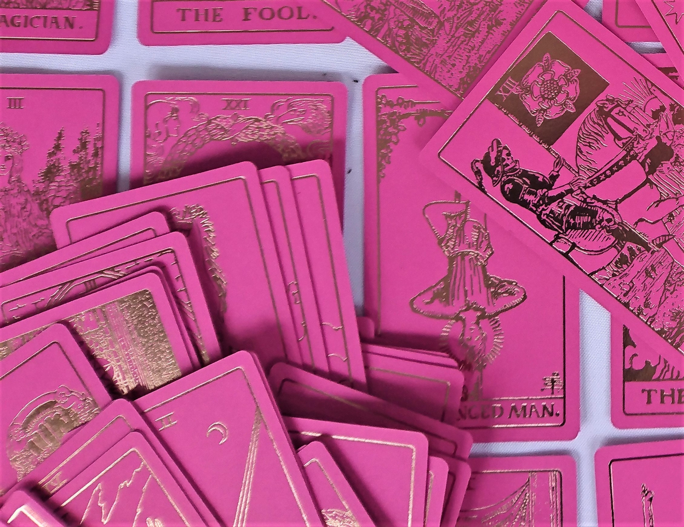 Pink Tarot Cards Pink Gold Foil Tarot Rider Pink Rose gold Etsy