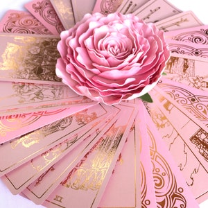 Tarot Deck Pink Rose Quartz Deck - Pink Gold Foil, Exclusive tarot