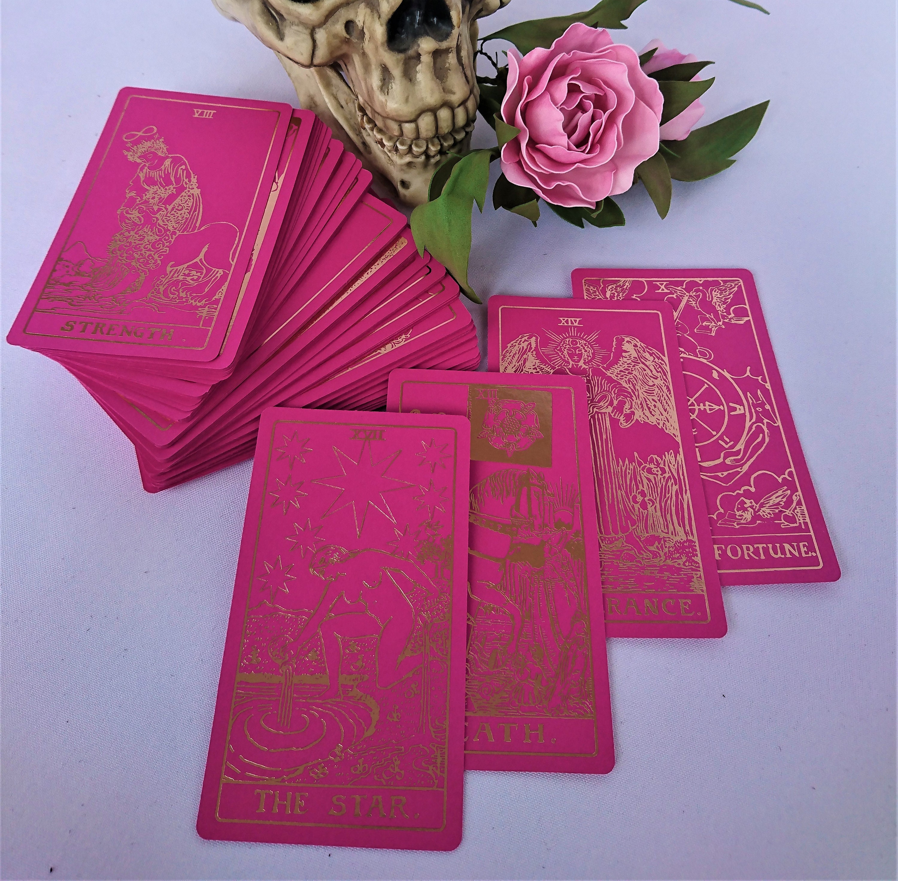 Pink Tarot Cards Pink Gold Foil Tarot Rider Pink Rose gold Etsy