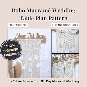 マクラメパターン ウェディング座席テーブルプラン DIY ウェディングフォトウォール ボヘミアンウェディングアクセサリーデコレーション ブライダル 初心者向け カスタマイズ可能