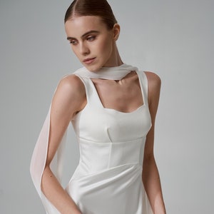 Ivory satin dress, Elegant Wedding Dress, White satin gown Wedding dress, Long Satin Dress, Party Dress, Engagement Dress, Gift For Bride