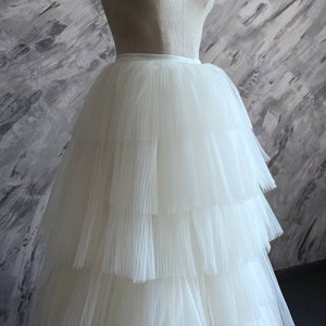 Ivory Tulle Puffy Maxi Wedding Skirt, Custom Bridal Gown Separates, Bespoke Order Bridesmaid Skirt