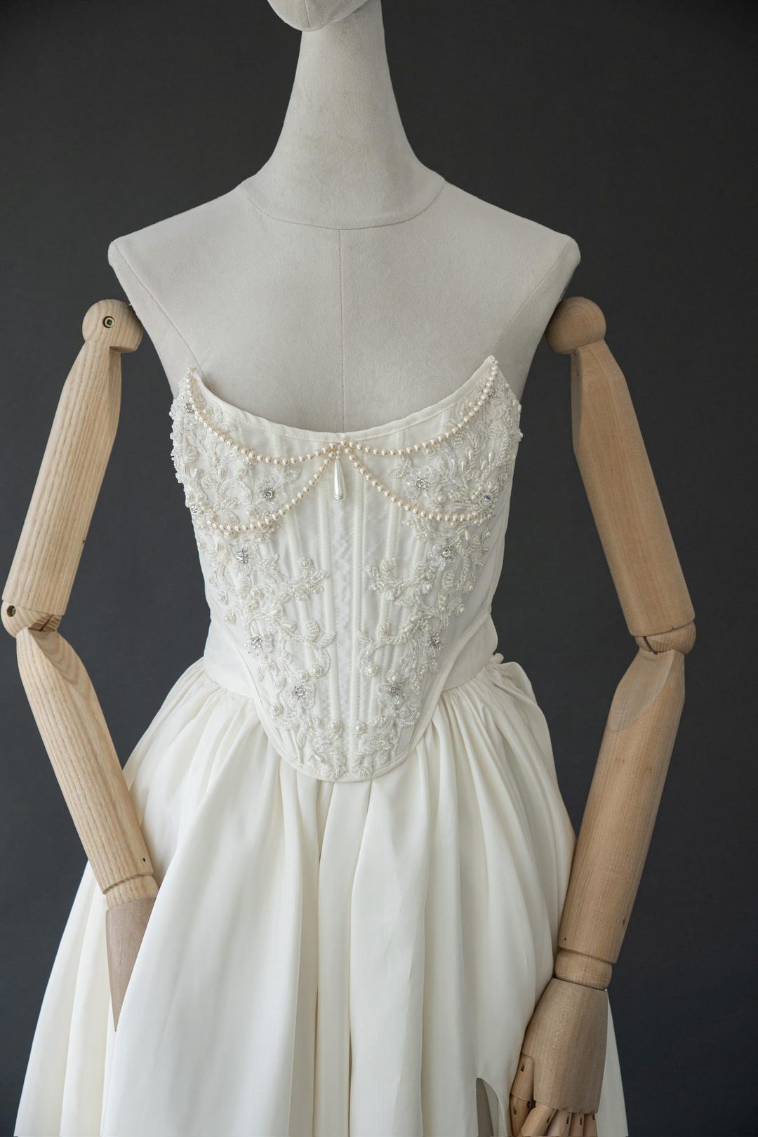Beaded Corset Back Flowing Skirt Formal Dress Jade main image 0