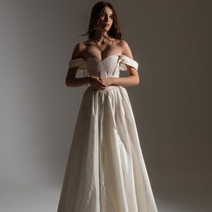 Bridal Separates, Wedding Set Two Piece, Bridesmaid Dress Taffeta, Wedding Skirt and Top, Alternative Wedding Dress