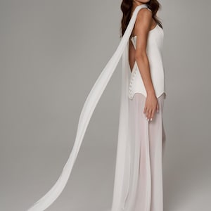 Two-piece satin corset wedding dress, Bridal separates basque waist bustier top, Two Piece Wedding Corset Dress, Corset Top and Long Skirt