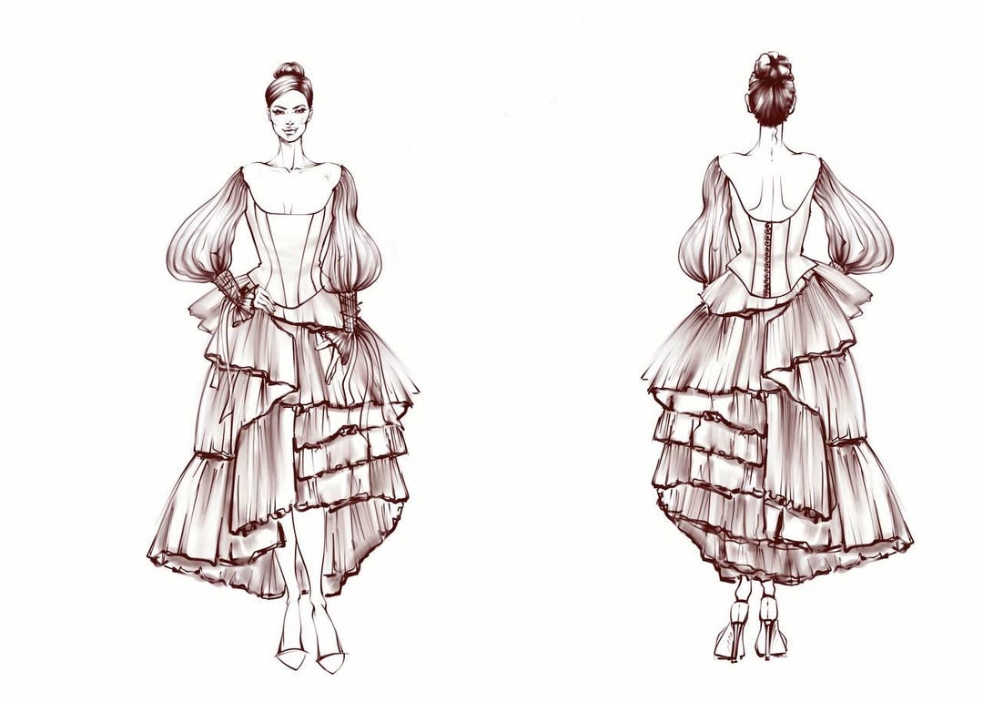 dress design for sketch Wedding Dress Part 2: Inspiration and Design