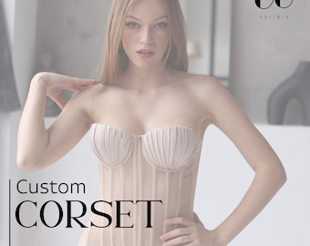 Personalized Bustier Top, Handcrafted Waist Cincher, Customizable Lingerie, Made-to-Order Undergarment,Tailored Corset