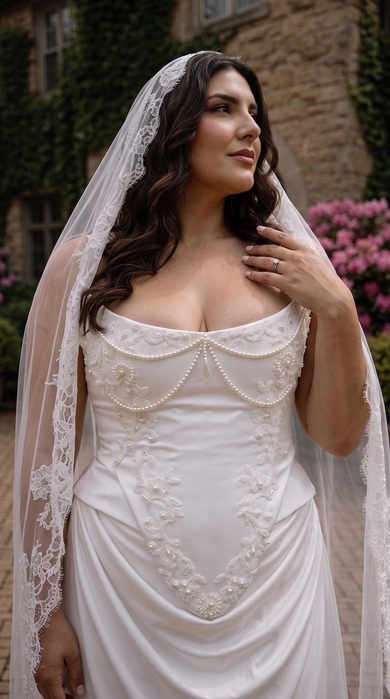 Corset de mariée ivoire à baleines, bustier de mariée en satin à lacets, tenue de réception élégante, haut corset de mariée image 16
