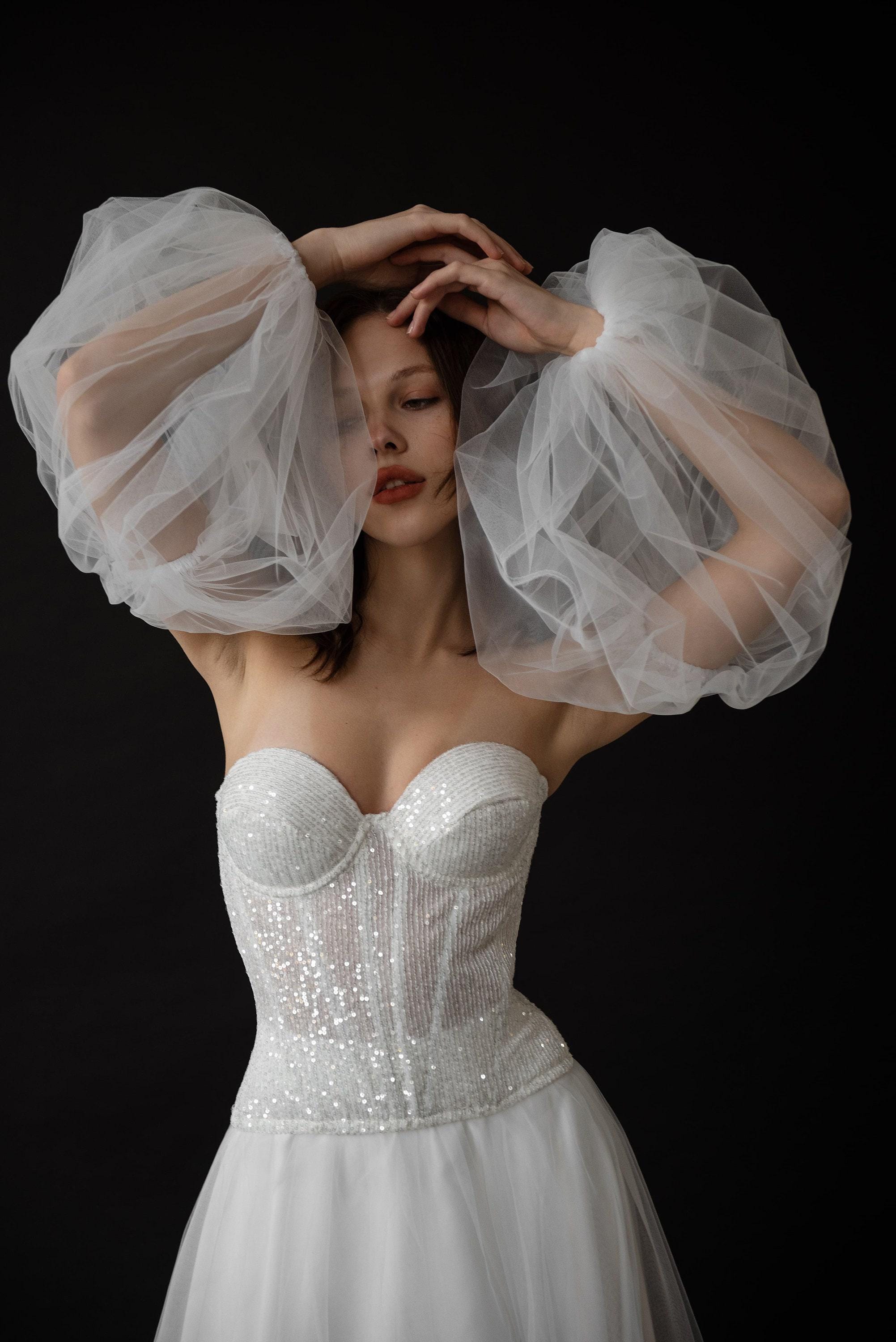 Ivory Bridal Lace Wedding Sleeves