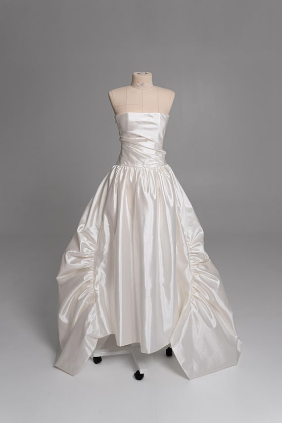 ivory silk taffeta wedding dress Gown for Brides, Draped Dress, Statement Bridal Gown, Fashion Event Dress, Modern Gown, Refined Bridal Look related:hepasi-halter-dress-clear-sequin-maroon