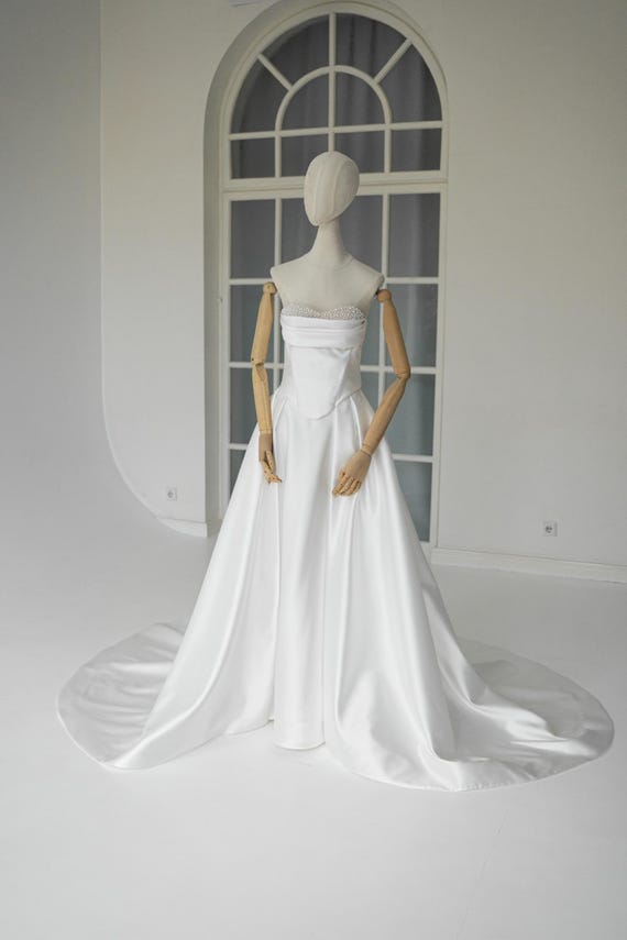 Wedding Mikado Embroidered Ivory Maxi Gown, Elegant Ivory Dress, Prom Dress, Bridal Party Dress, Bridesmaid Dress, Secret Santa Gifts Wedding Mikado Embroidered Ivory Maxi Gown, Elegant Ivory Dress, Prom Dress, Bridal Party Dress, Bridesmaid Dress, Secret Santa Gifts