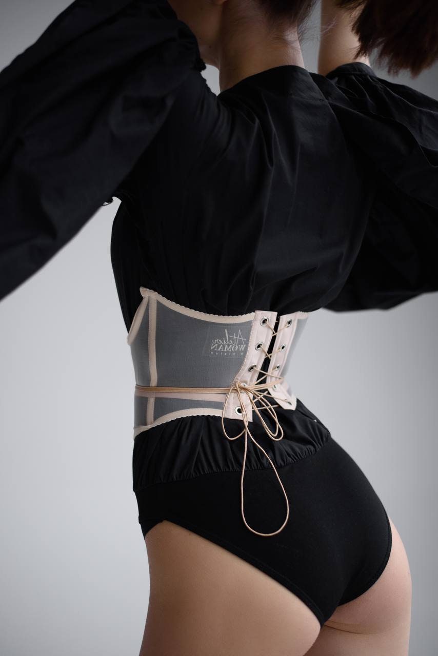 Black Mesh Corset Belt, Sexy Strapless Underbust Transparent Tight Lacing, Plus  Size Waist Training Corset, Honeymoon Corset Lingerie 