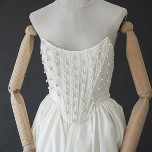 Side Ruched Beaded Corset Dress
