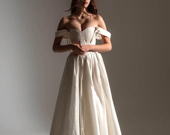 Entbeintes Taft Stickerei Korsett, Perlen Applikationen, Viktorianischer Stil, Verziertes Top, Hochzeitskorsett, Besonderes Ereignis