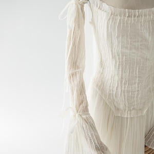 Silk Wedding Dress: Detachable Sleeves, Lace Corset (Ivory) image 8
