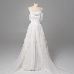 Wedding Dress with Corset and Detachable Skirts, Architectural Bridal Gown, Layered Wedding Outfit