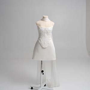 Beaded Corset Ensemble, Interchangeable Skirts, Premium Satin Corset, Refined Elegance, Metal Boning Support image 12