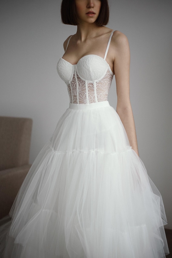 lace ballroom dress A Line Tulle with Simple Red Prom Dress Cheap main image 0