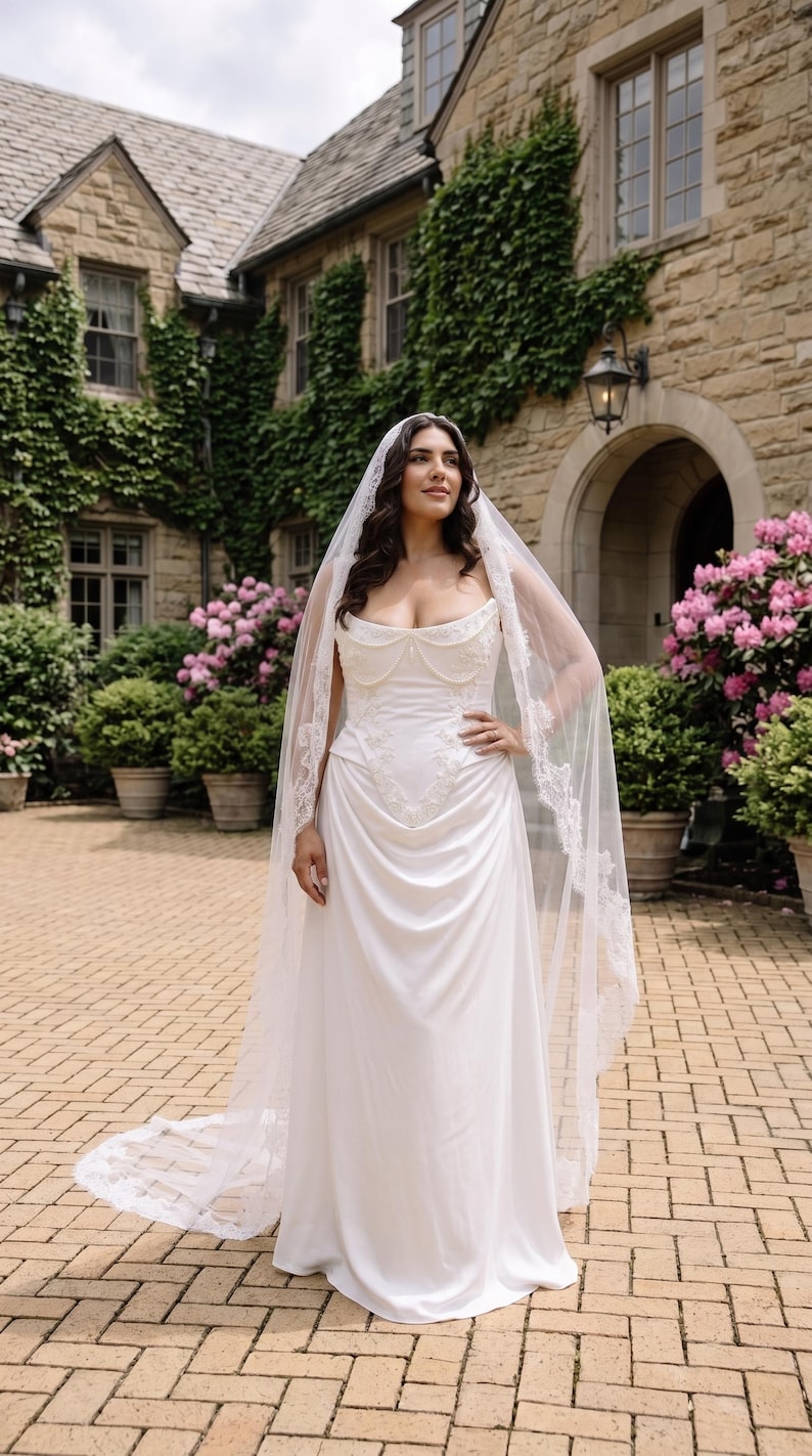 Corset de mariée ivoire à baleines, bustier de mariée en satin à lacets, tenue de réception élégante, haut corset de mariée image 14