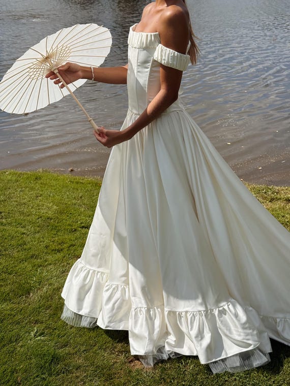 bridesmaid dress separates Alternative Wedding Dress, Wedding Skirt and Top, Bridal Separates, Two Piece Wedding Dress, Satin, Easter Gift atf-kg-06.30.26 Sleeveless A-Line Dress, Beige Brand Size:38