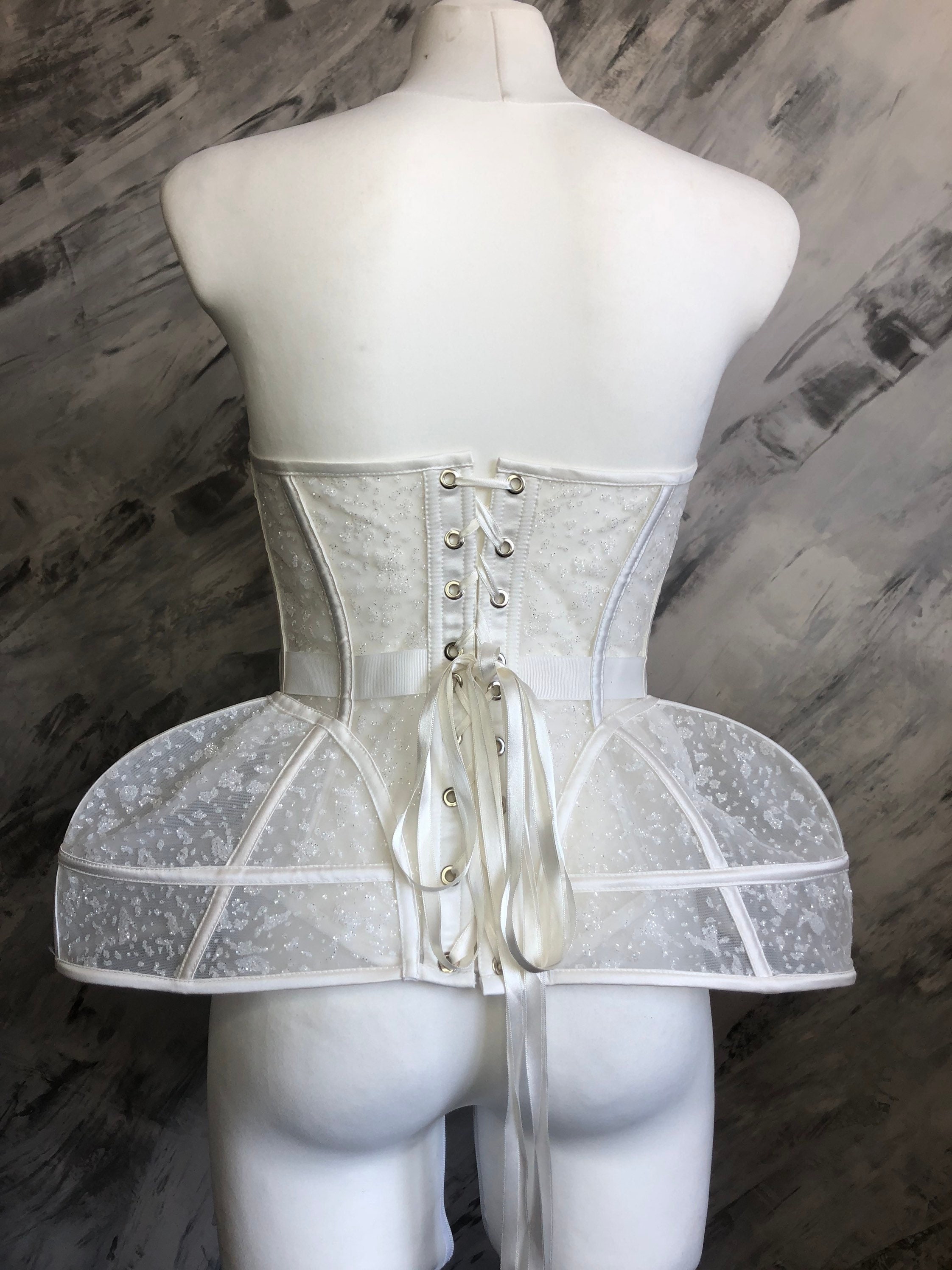 Floral Lace Wedding Custom Corset, Plus Size Waist Training Strapless Corset Top, Lacing Back Flower Lace Honeymoon Lingerie