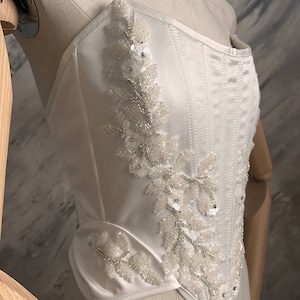 Silky Bridal Vintage Bustier, Retro Style Atlas Wedding Corset, Trendy Bustier Boned Crop Top, Custom Made Corset, Overbust Corset