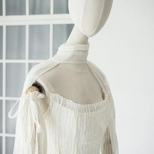 Silk Wedding Dress: Detachable Sleeves, Lace Corset (Ivory) image 11