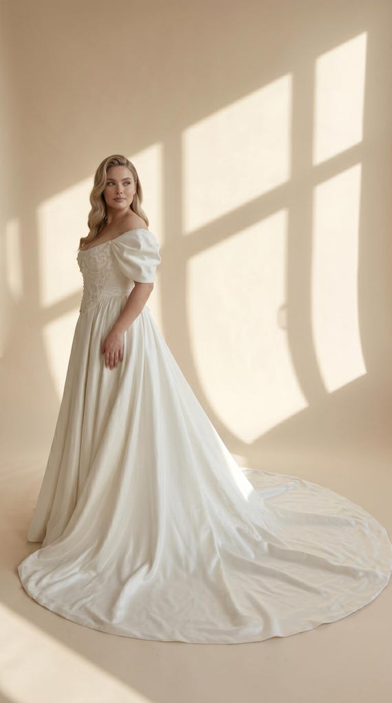 two piece ivory dress Corset and Skirt Set With Train, Bridal Two-piece Dress, Elegant Taffeta Corset, Boat Neck Wedding Outfit, Statement Bridal Look short two piece bodycon dress