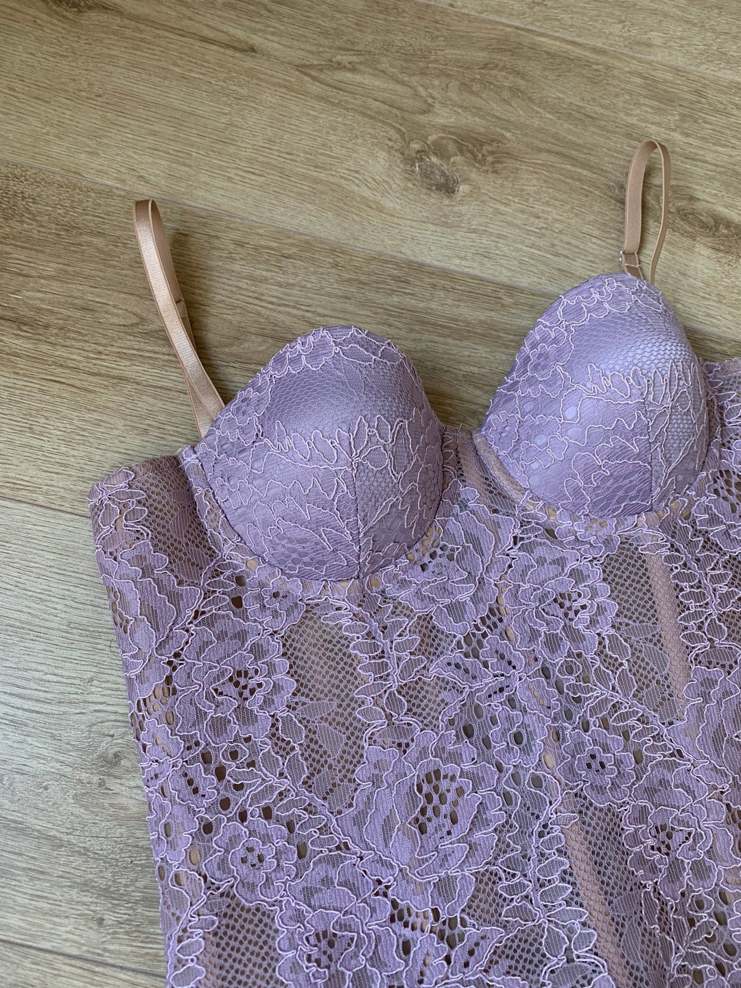 Purple Floral Lace Corset Top Mesh Bustier Custom Corset Etsy