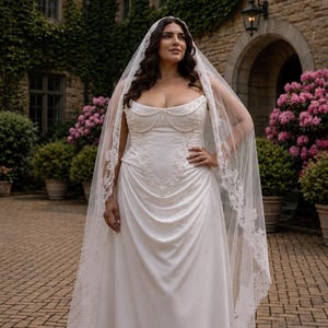 Corset de mariée ivoire à baleines, bustier de mariée en satin à lacets, tenue de réception élégante, haut corset de mariée image 15