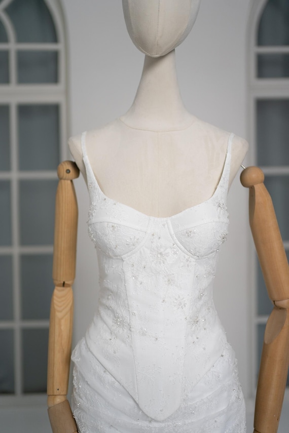 Chantilly Lace Corset Skirt Set, Elegant Mini Dress, Special Event Dress, Luxurious Outfit, Evening Wear, Wedding Guest