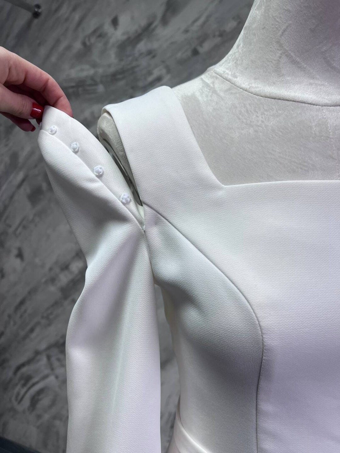 Square Neck Bow Elegant and gentle Detail Crepe Maxi Bridesmaids Dress main image 1