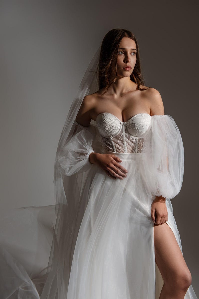 Ivory Bridal Long Sleeves, Removable Lace Wedding Sleeves, Bicep Bridal ...