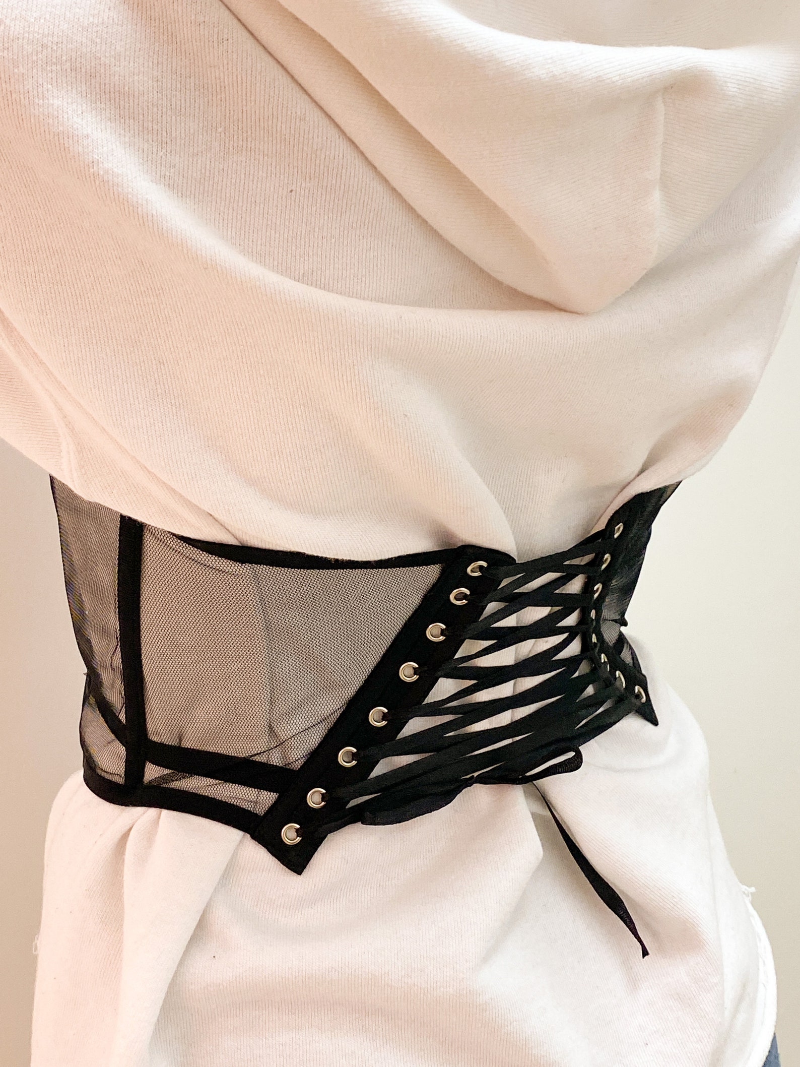 Strapless Black Mesh Corset Belt Sexy Bustiers off Shoulder Etsy